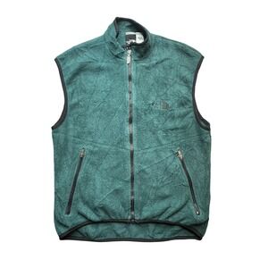 Vintage The North Face Vest Mens Small Green Fleece Full Zip Made USA 90s